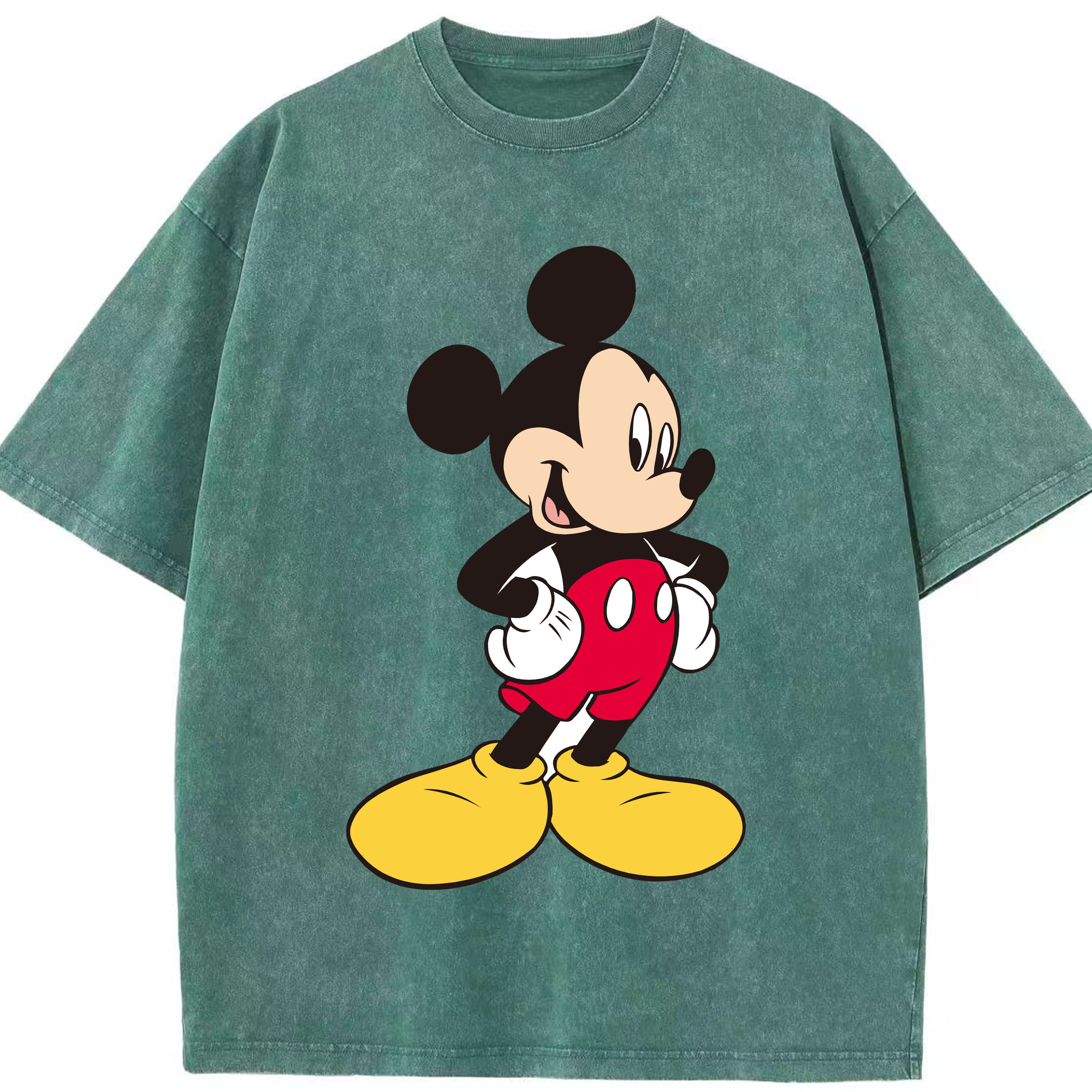 （画像用） ミッキーマウス Mickey Mouse 綿100% ヴィンテージ風 半袖Tシャツ（フロントプリント）
